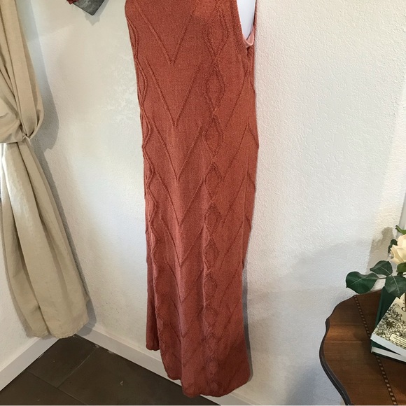 Anthropologie Callahan Cableknit Peach Sweater Dress Tank Sz S-P - Picture 4 of 10